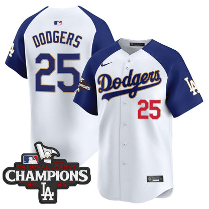 Men's Dodgers 2025 National League Champions Vapor Premier Limited Jersey - All Stitched