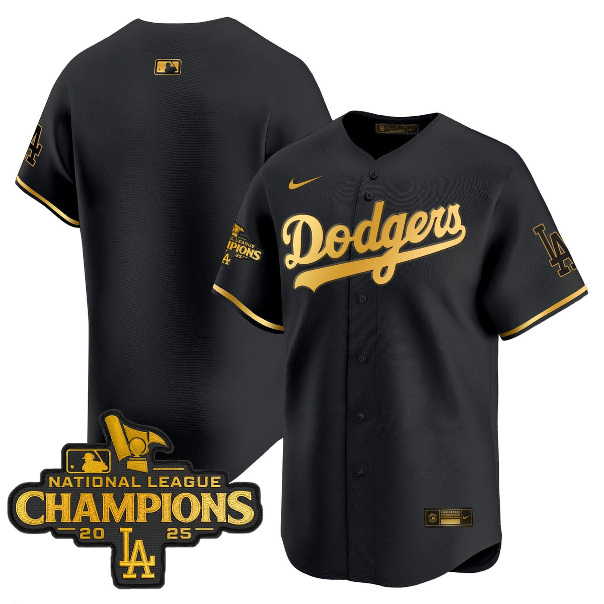 Men's Dodgers 2025 National League Champions Vapor Premier Limited Jersey - All Stitched