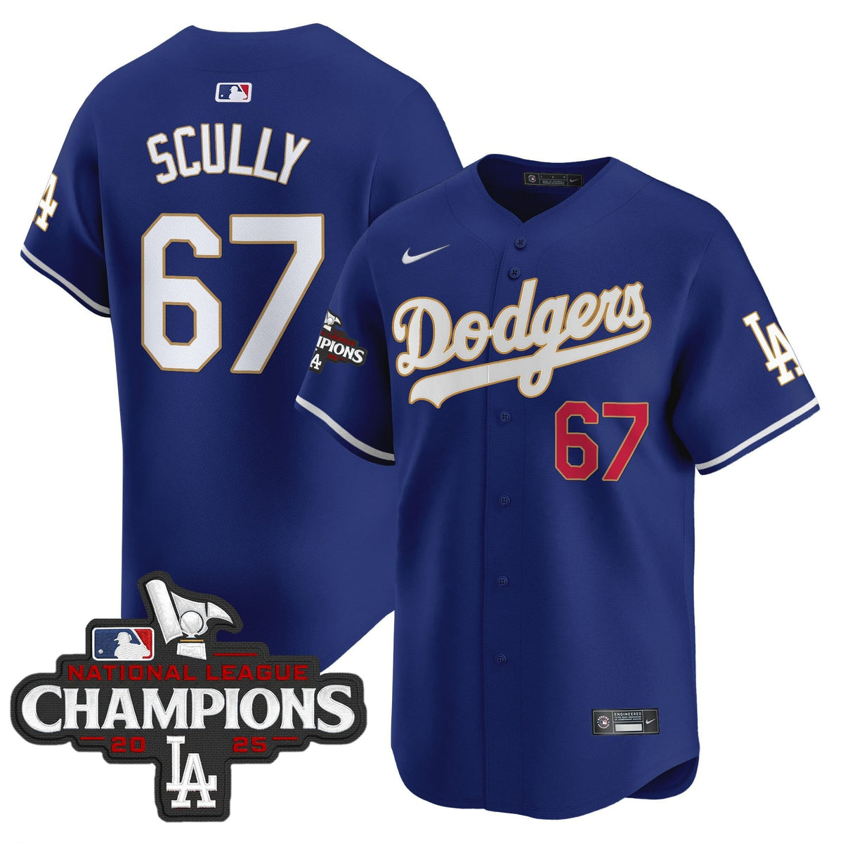 Men's Dodgers 2025 National League Champions Vapor Premier Limited Jersey - All Stitched