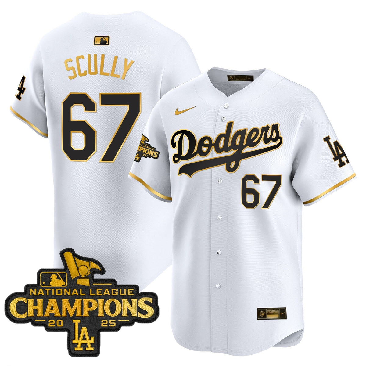 Men's Dodgers 2025 National League Champions Vapor Premier Limited Jersey - All Stitched