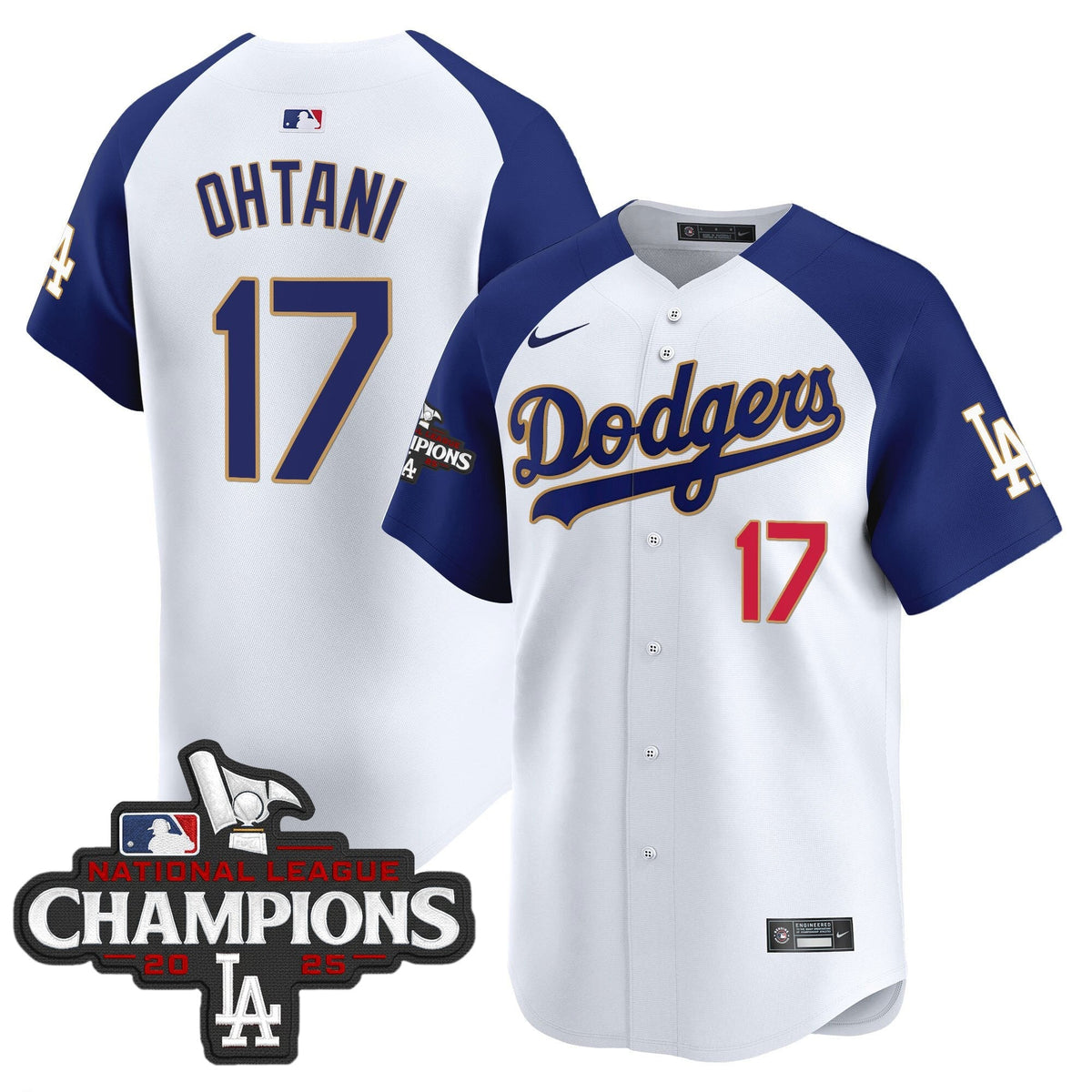 Men's Dodgers 2025 National League Champions Vapor Premier Limited Jersey - All Stitched