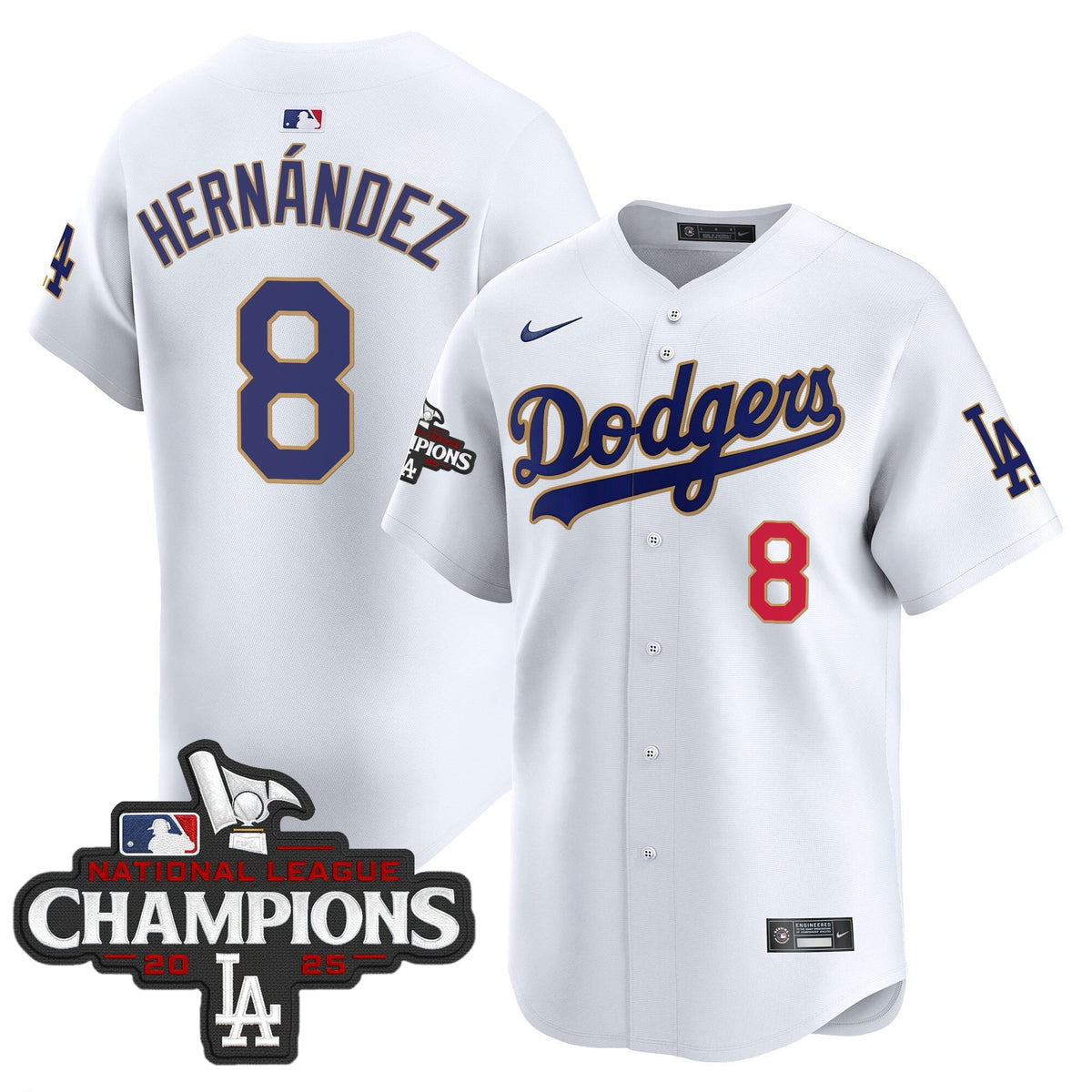 Men's Dodgers 2025 National League Champions Vapor Premier Limited Jersey - All Stitched