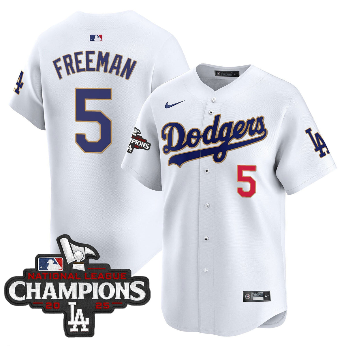 Men's Dodgers 2025 National League Champions Vapor Premier Limited Jersey - All Stitched