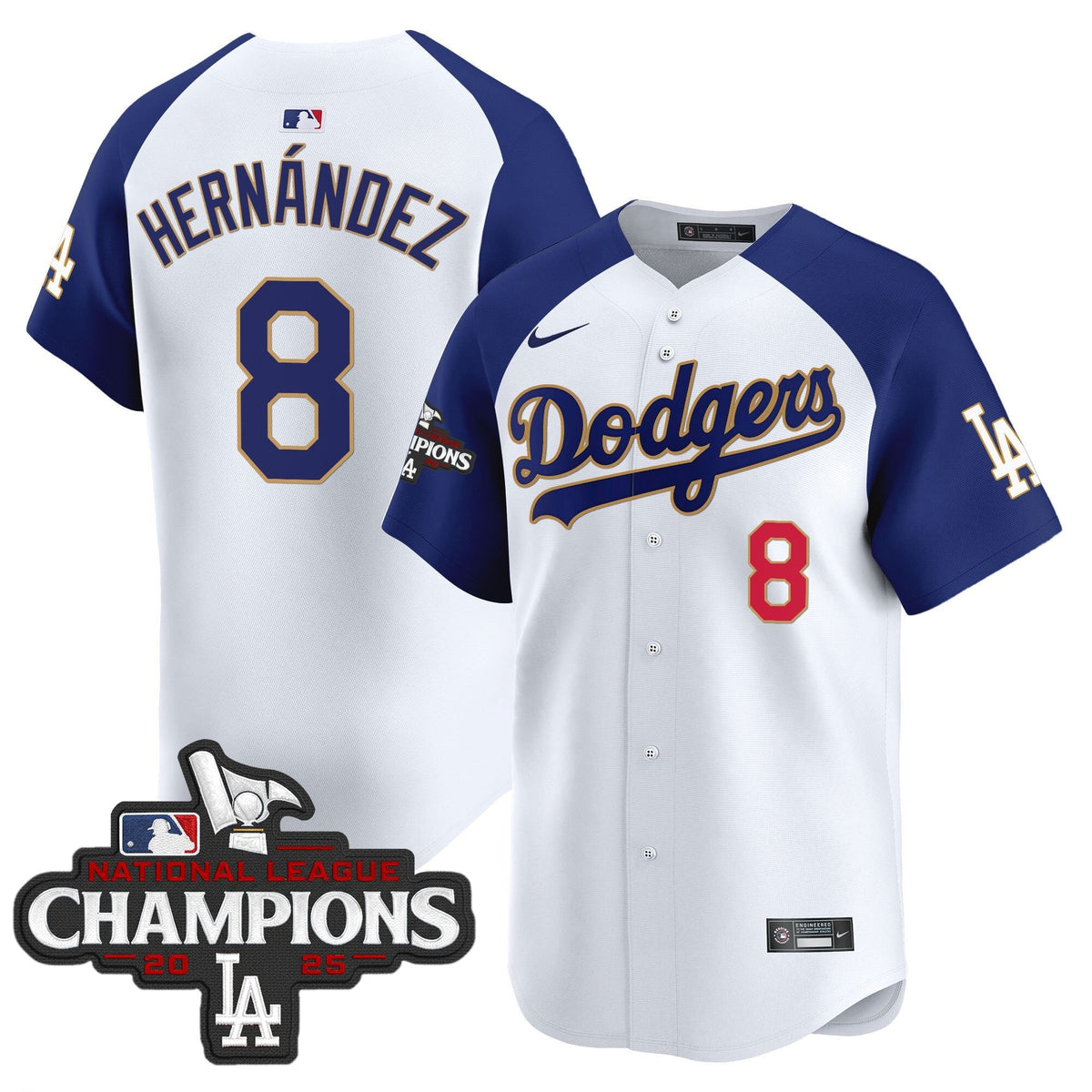 Men's Dodgers 2025 National League Champions Vapor Premier Limited Jersey - All Stitched