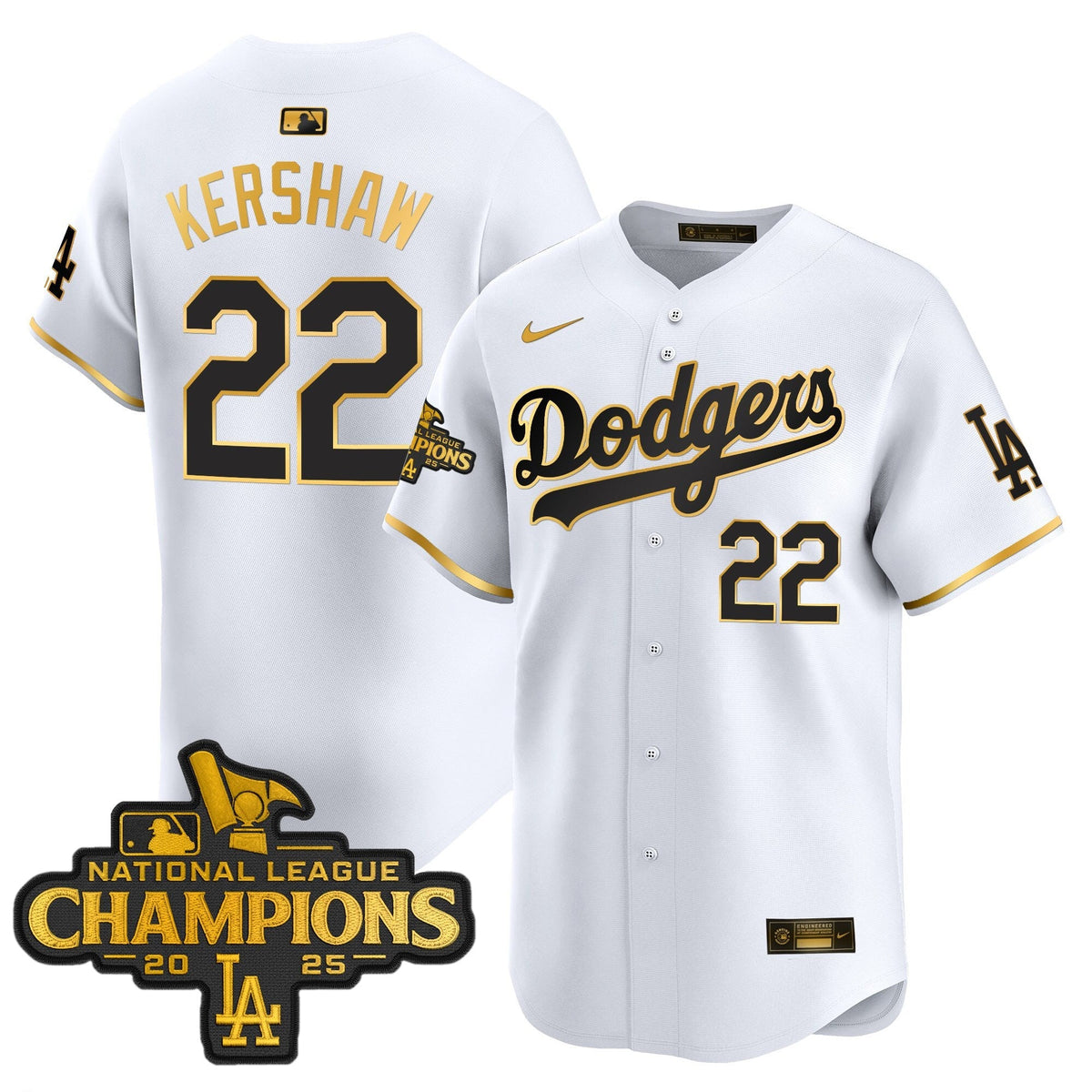 Men's Dodgers 2025 National League Champions Vapor Premier Limited Jersey - All Stitched