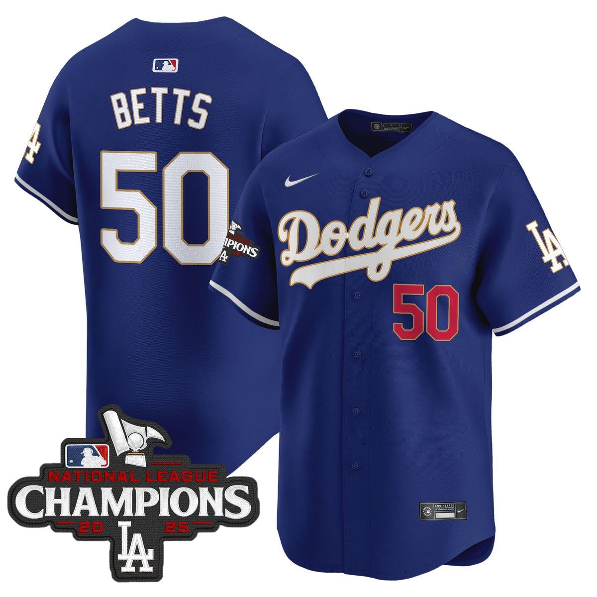 Men's Dodgers 2025 National League Champions Vapor Premier Limited Jersey - All Stitched