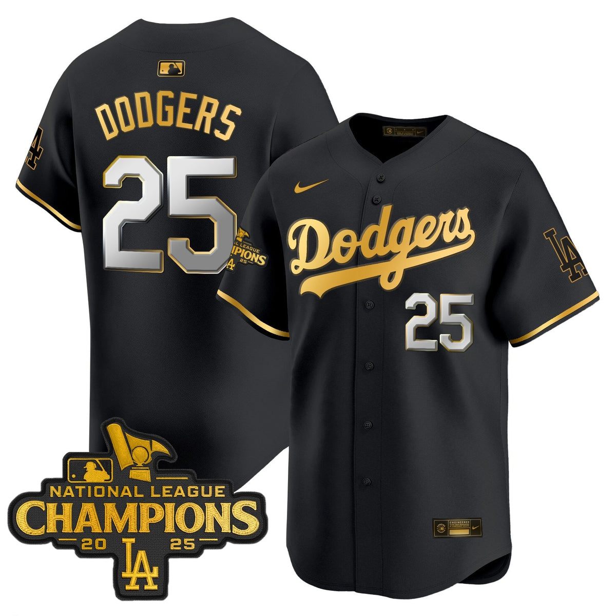Men's Dodgers 2025 National League Champions Vapor Premier Limited Jersey - All Stitched