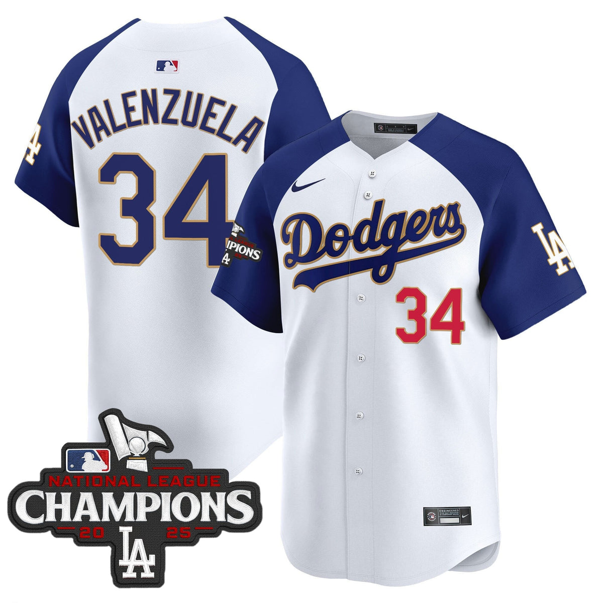 Men's Dodgers 2025 National League Champions Vapor Premier Limited Jersey - All Stitched