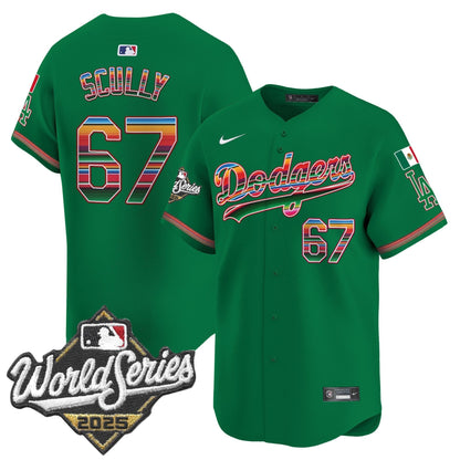 Men's Dodgers Mexico 2025 World Series Vapor Premier Limited Jersey - All Stitched