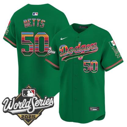 Men's Dodgers Mexico 2025 World Series Vapor Premier Limited Jersey - All Stitched