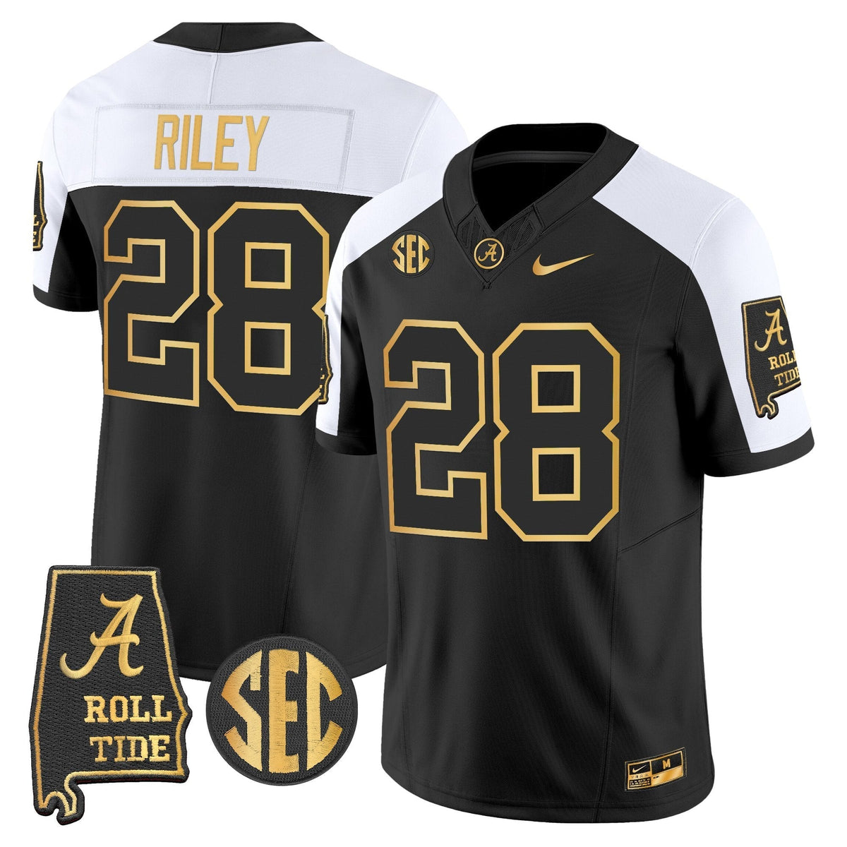Men's Alabama Crimson Tide 2025 Gold Vapor Limited Jersey - Alabama Map - All Stitched