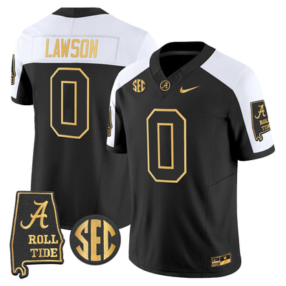 Men's Alabama Crimson Tide 2025 Gold Vapor Limited Jersey - Alabama Map - All Stitched