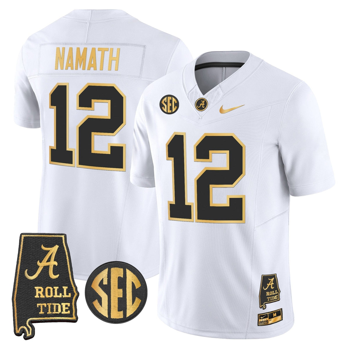 Men's Alabama Crimson Tide 2025 Gold Vapor Limited Jersey - Alabama Map - All Stitched