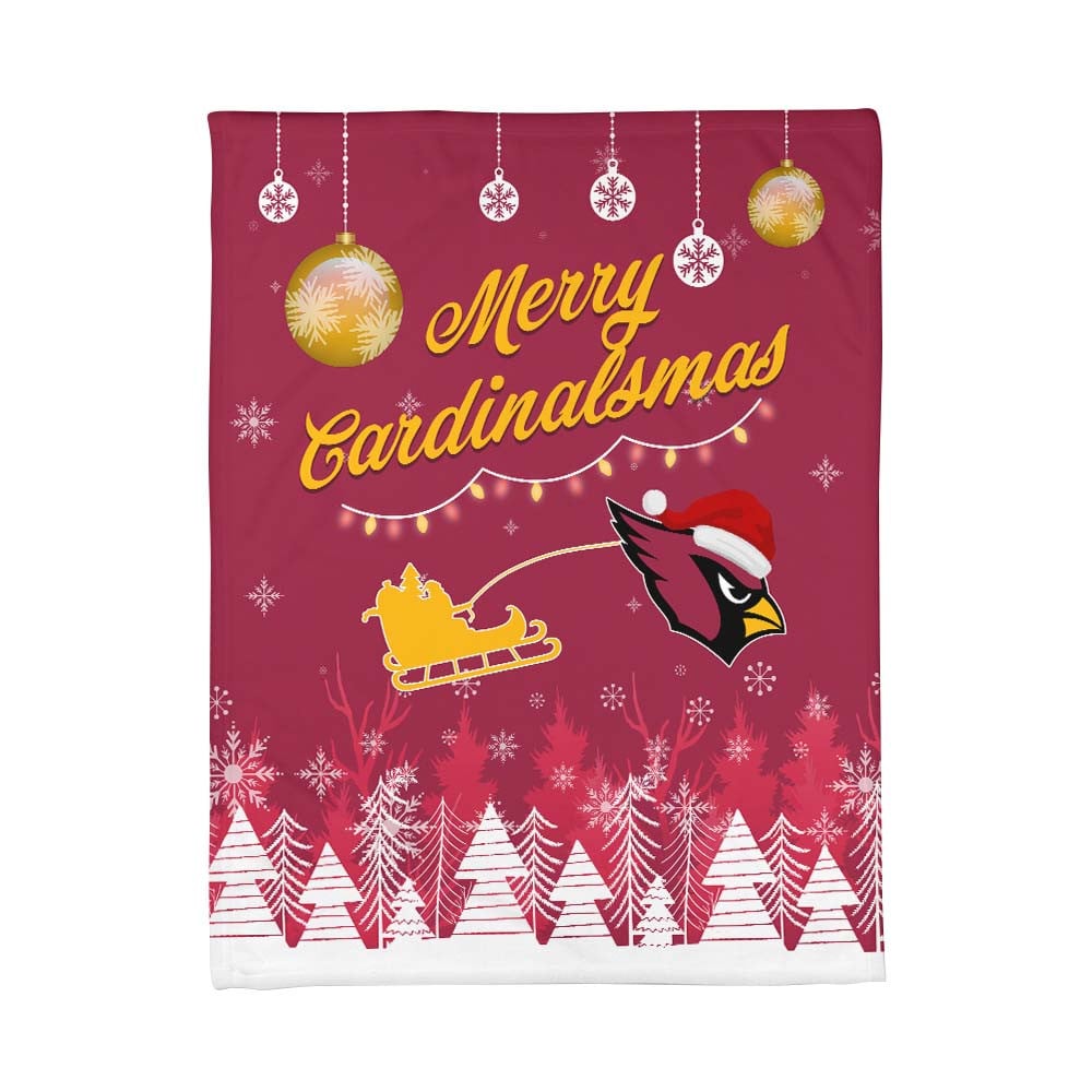 Arizona Cardinals | Premium Christmas Fleece Blanket & Throw Pillow Combo MM