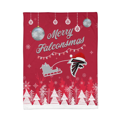 Atlanta Falcons | Premium Christmas Fleece Blanket & Throw Pillow Combo MM