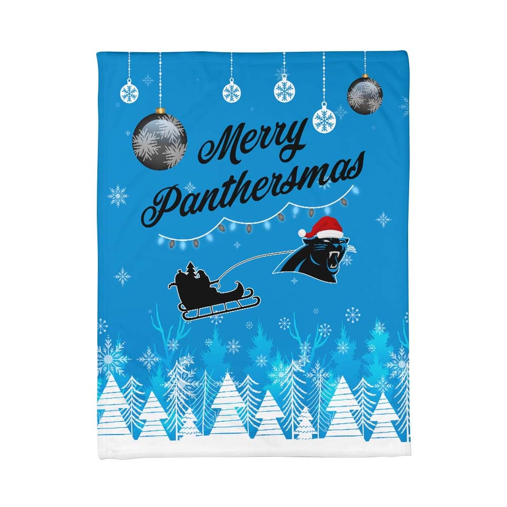 Carolina Panthers | Premium Christmas Fleece Blanket & Throw Pillow Combo MM