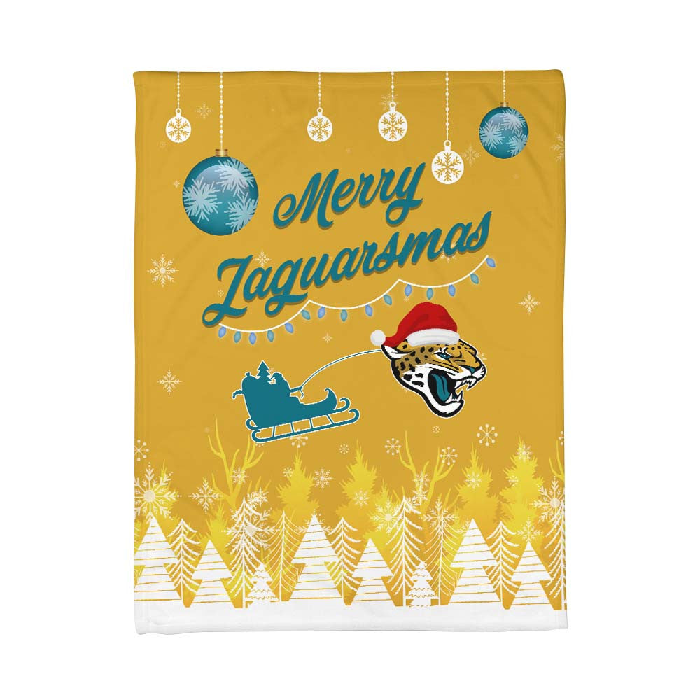 Jacksonville Jaguars | Premium Christmas Fleece Blanket & Throw Pillow Combo MM