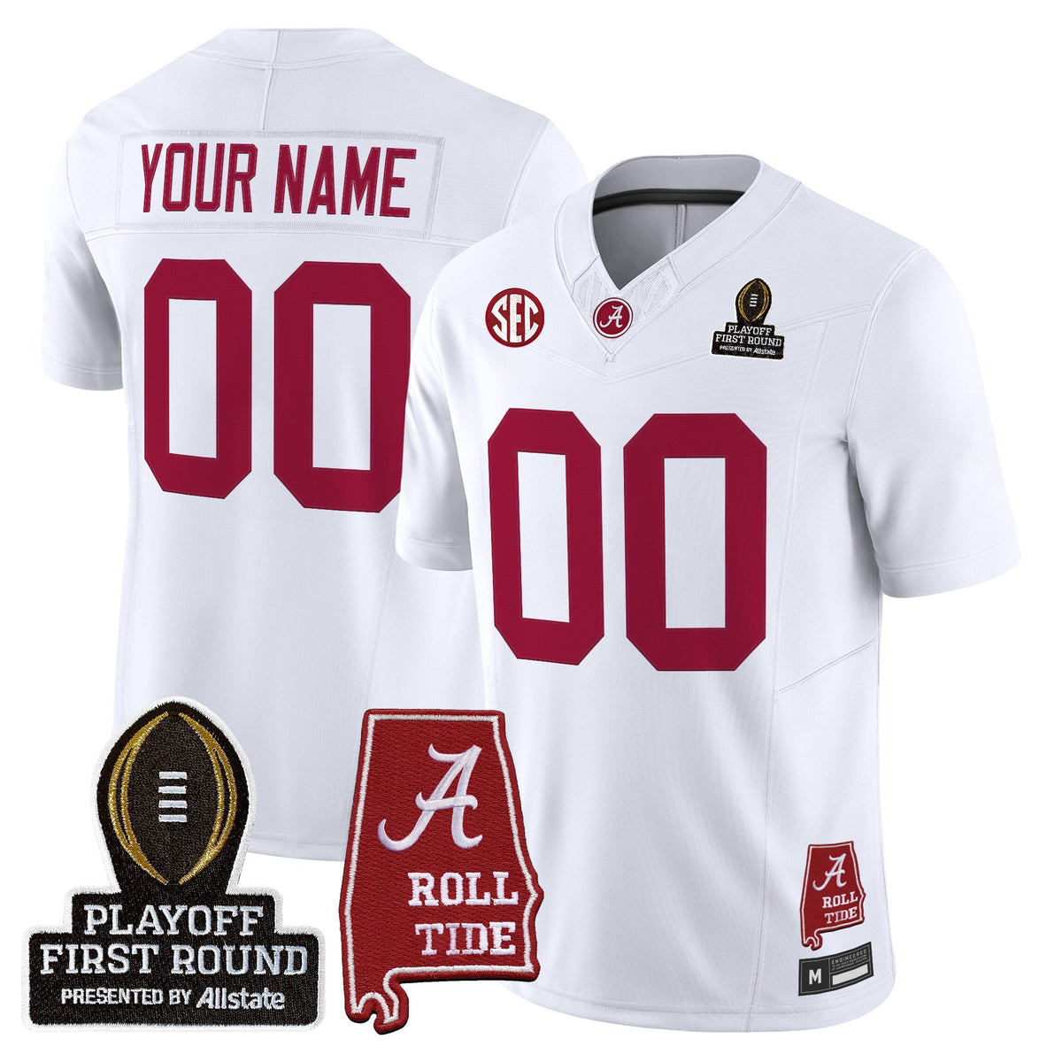 Alabama Crimson Tide 2025 Playoff First Round Vapor Limited Custom Jersey - All Stitched