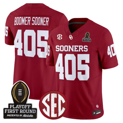 Men's Oklahoma Sooners 2025 Playoff First Round Vapor Limited Jersey - All Stitched