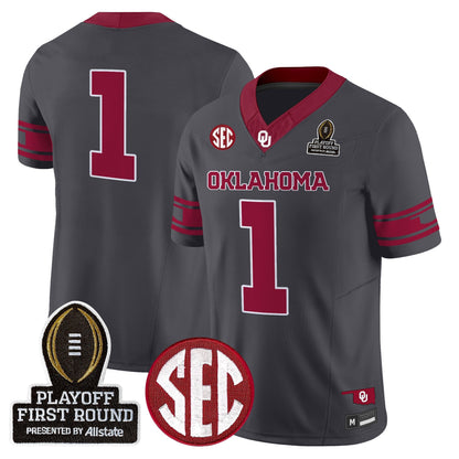 Men's Oklahoma Sooners 2025 Playoff First Round Vapor Limited Jersey - All Stitched