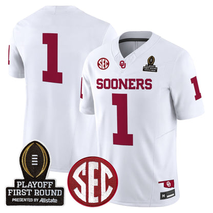 Men's Oklahoma Sooners 2025 Playoff First Round Vapor Limited Jersey - All Stitched