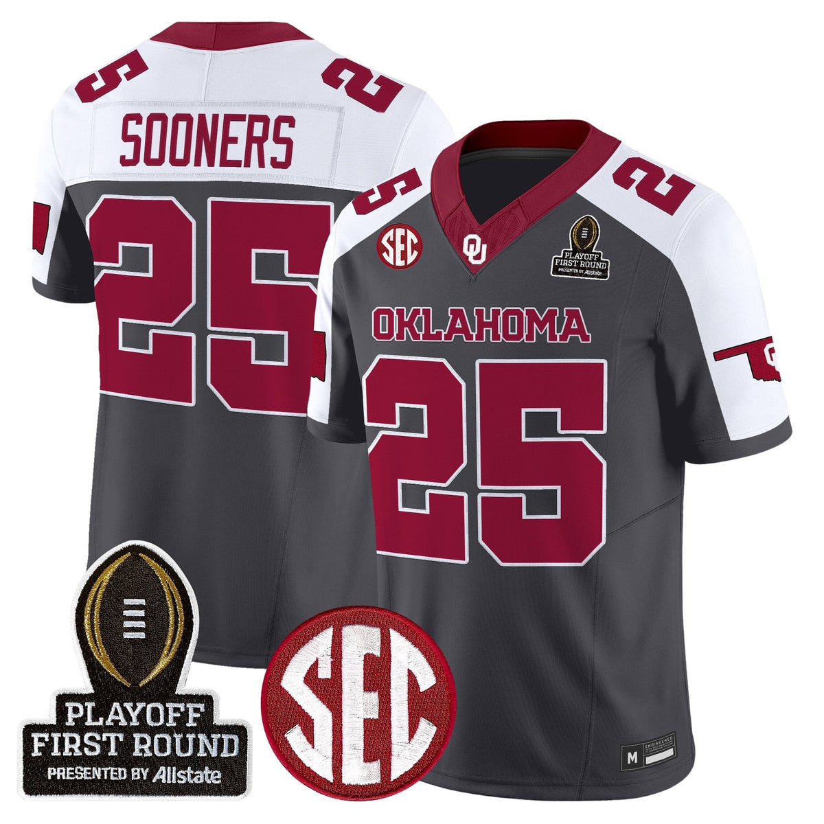 Men's Oklahoma Sooners 2025 Playoff First Round Vapor Limited Jersey - All Stitched