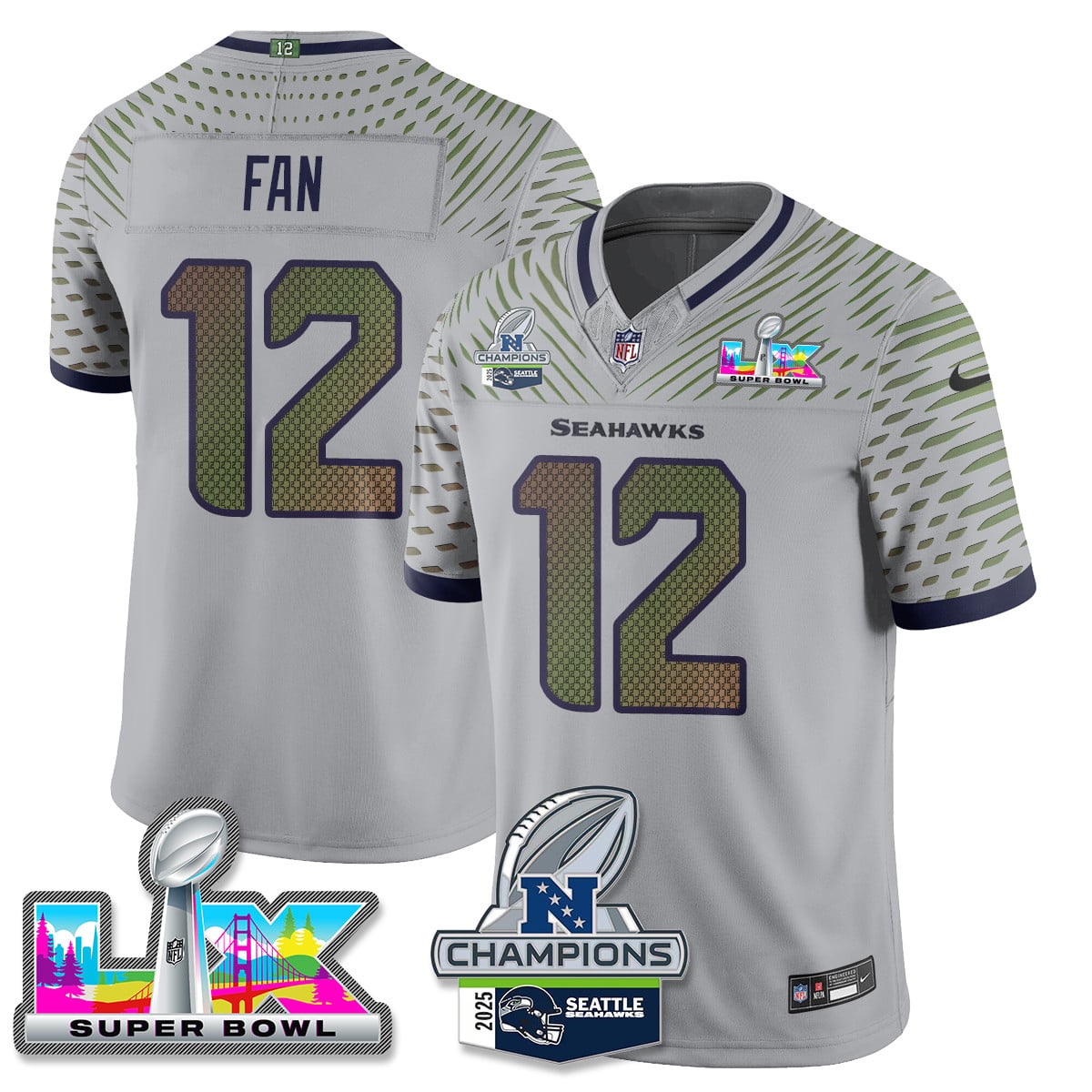 SEA 2025 NFC Champions Vapor Limited Jersey V2 - All Stitched
