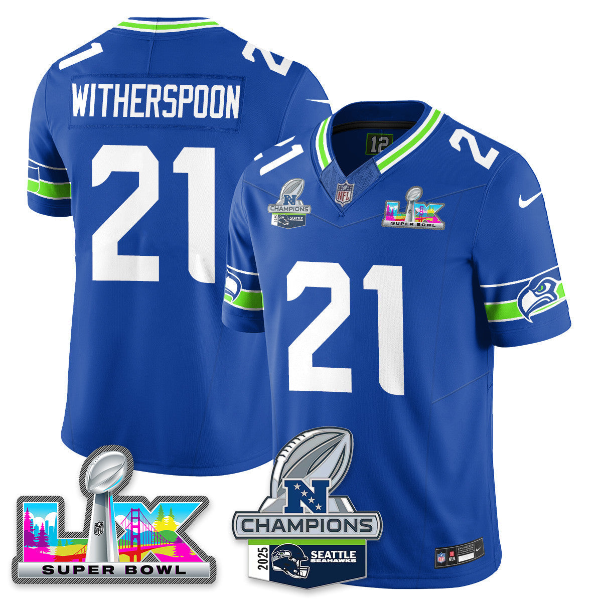 SEA 2025 NFC Champions Vapor Limited Jersey V2 - All Stitched