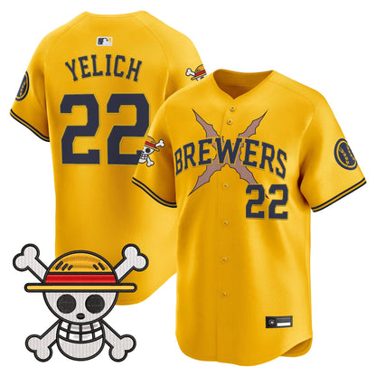 Milwaukee Brewers x One Piece Vapor Premier Limited Jersey - Stitched