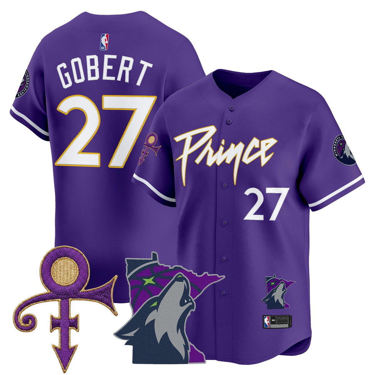 Minnesota Timberwolves Prince Patch Vapor Baseball Jersey - All Stitched