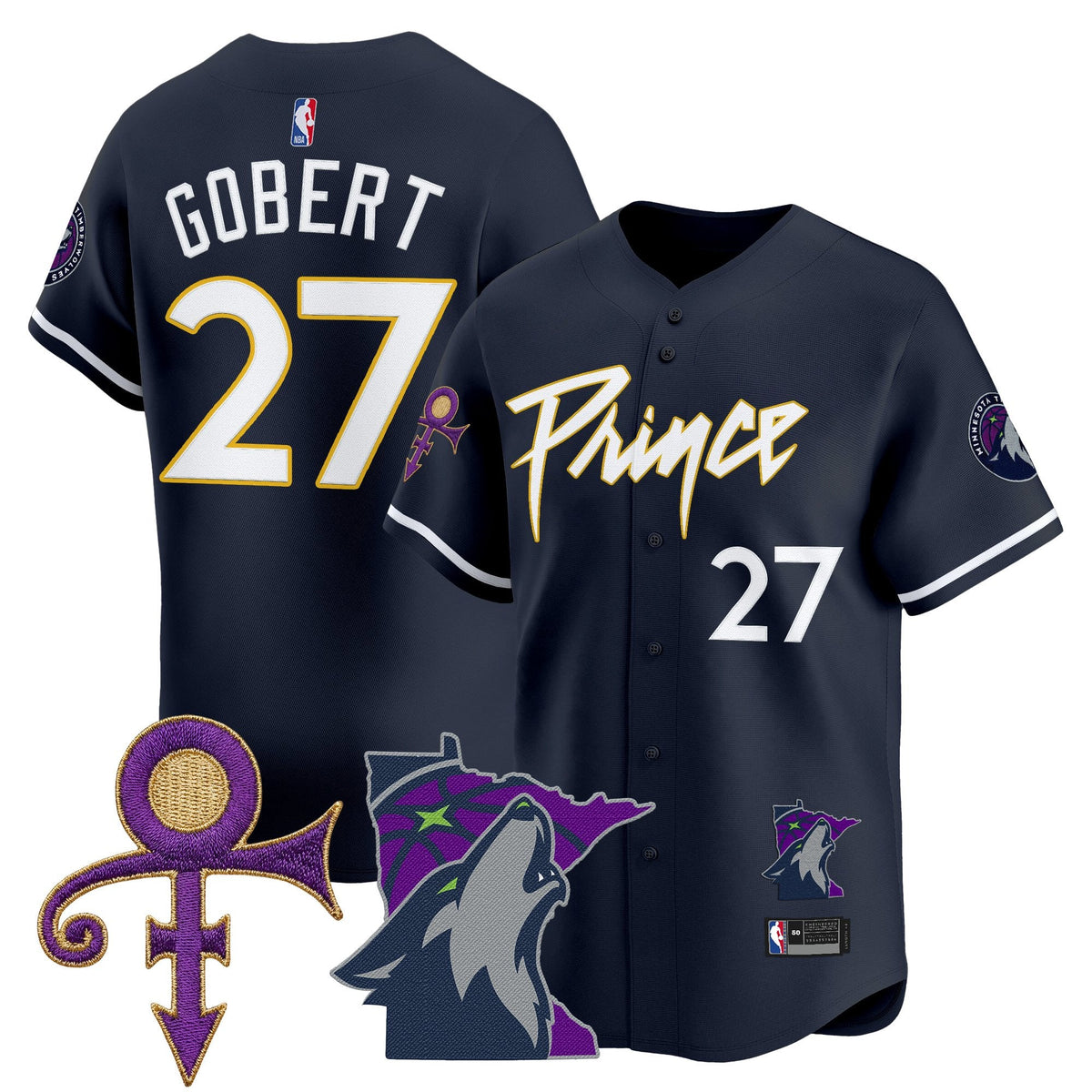 Minnesota Timberwolves Prince Patch Vapor Baseball Jersey - All Stitched