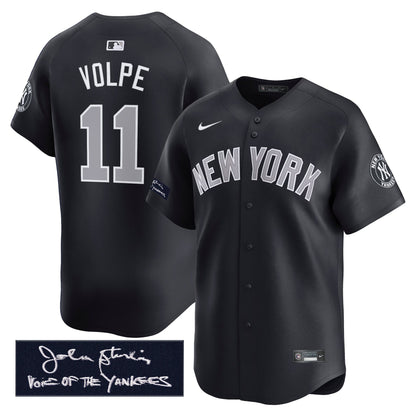 New York Yankees John Sterling "The Voice of the Yankees" Tribute Patch Vapor Premier Limited Jersey - Stitched