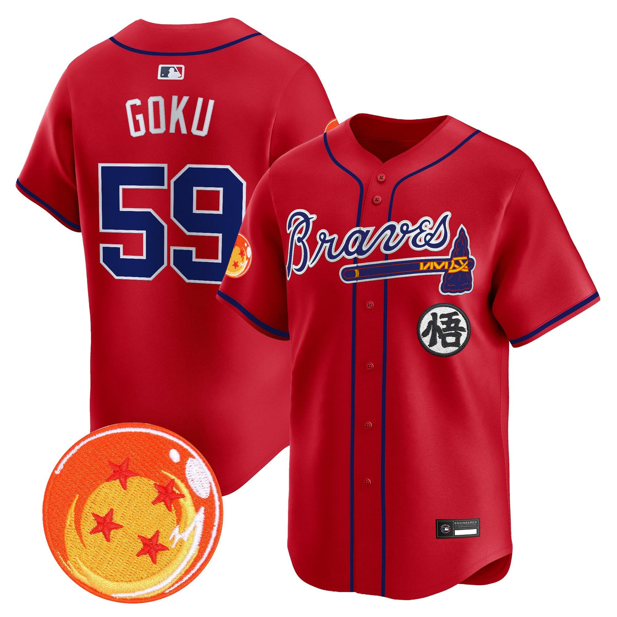Atlanta Braves x Dragon Ball Vapor Premier Limited Jersey - All Stitched