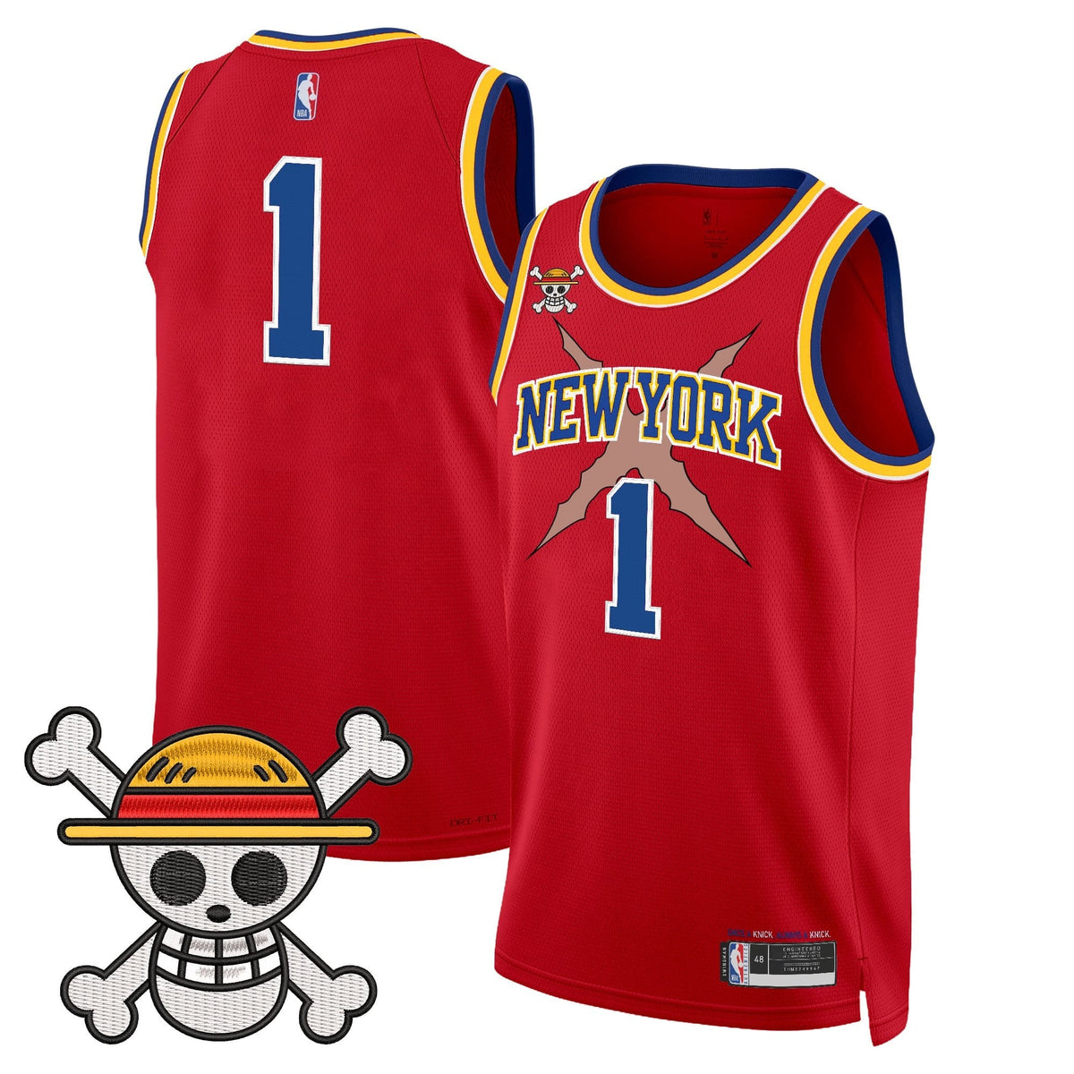 New York Knicks x One Piece Swingman Jersey- Stitched