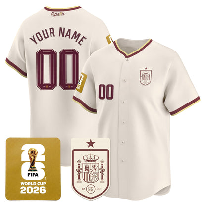 Spain 2026 World Cup Vapor Custom Baseball Jersey - Stitched