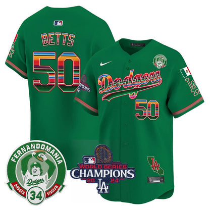 LAD Mexico 2024 World Series Champions Patch Jersey - Stitched