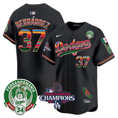 LAD Mexico 2024 World Series Champions Patch Jersey - Stitched