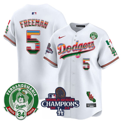 LAD Mexico 2024 World Series Champions Patch Jersey - Stitched