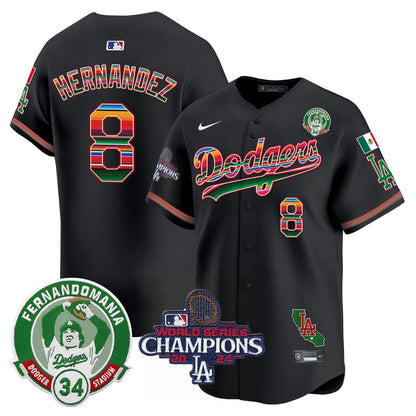 LAD Mexico 2024 World Series Champions Patch Jersey - Stitched