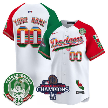 Custom LAD Mexico 2024 World Series Champions Patch Jersey - Stitched