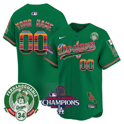 Custom LAD Mexico 2024 World Series Champions Patch Jersey - Stitched