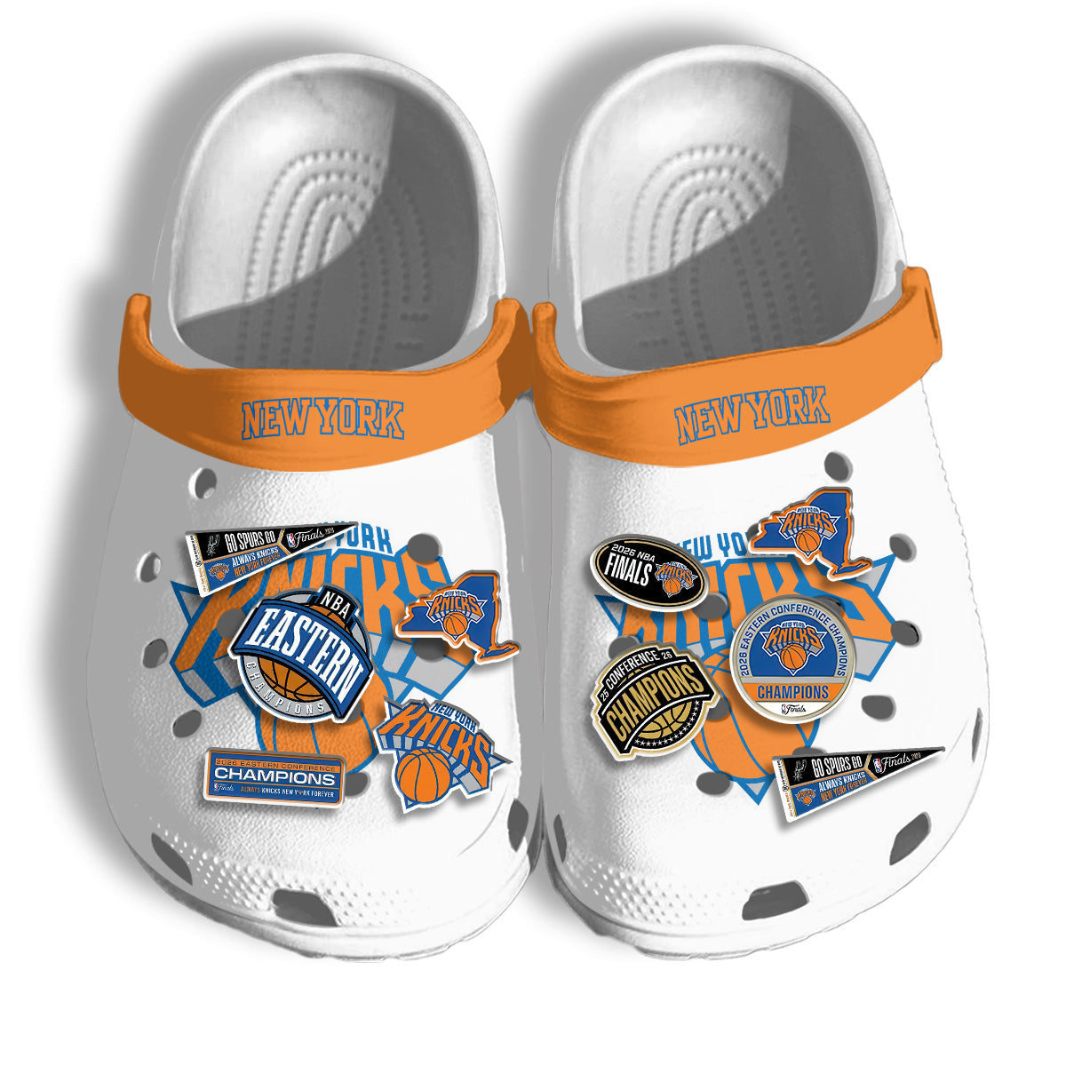 NYK 2026 Basketball  Finals Clogs White - Charms Gift Set
