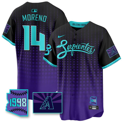 AD Purple for Second Serpientes City Connect Jersey - Stitched