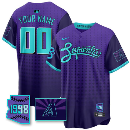 AD Purple for Second “Serpientes” City Connect Custom Jersey - Stitched