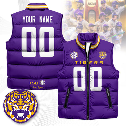 Custom LSU Unisex Puffer Vest