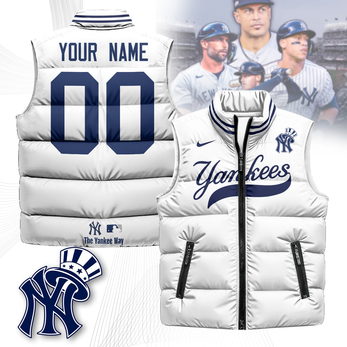 Personalized NYY Unisex Puffer Vest