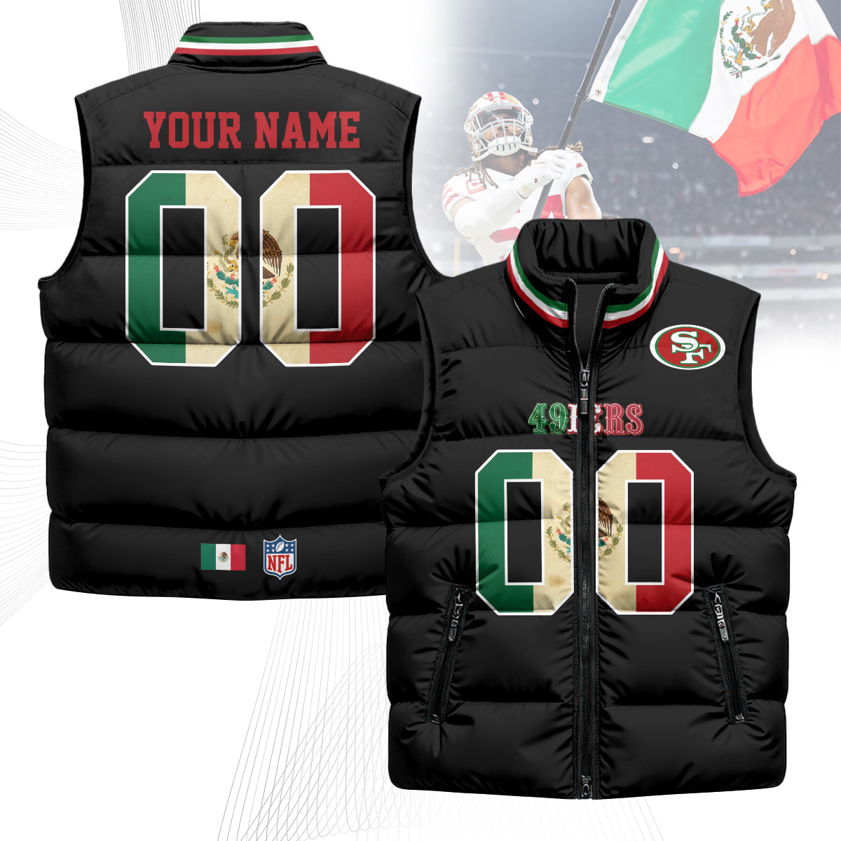 PersonalizedSF Mexico Puffer Vest