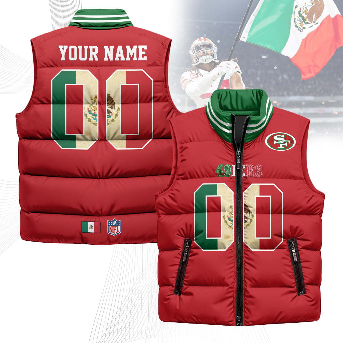 PersonalizedSF Mexico Puffer Vest