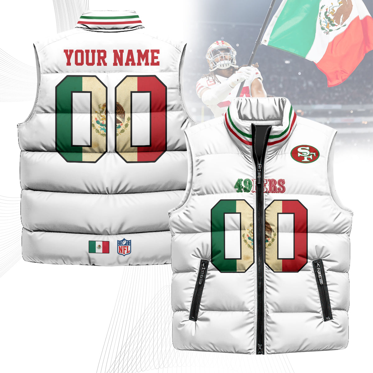 PersonalizedSF Mexico Puffer Vest