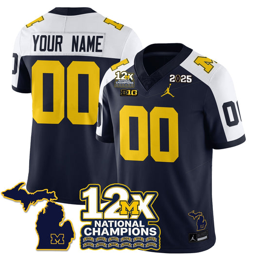 Custom MICH 12x-Time National Champions Vapor Limited Football Jersey